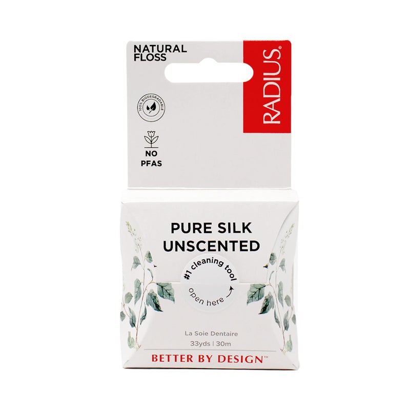 RADIUS Dental Floss, Natural Floss, Unscented Silk, 33 Yards, Compostable & Non-Toxic Oral Care Designed to Help Fight Plaque, Pack of 6 - Image 2